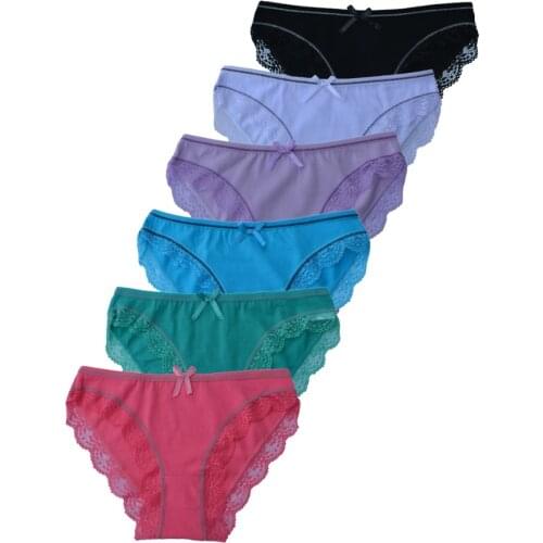 6 Pcs/lot Women Panties Cotton Underwear Sexy Lace Briefs set Ladies Girls Intimates Lingerie for Women Dropshipping FUNCILAC