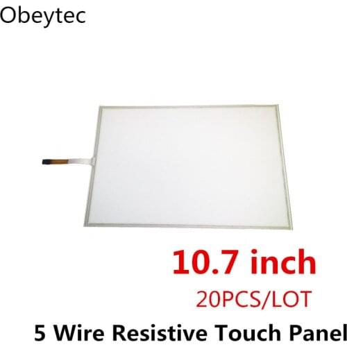 TS107A5B01*20PCS 10.7 inch 5 wire touch screen panels AA 216.7*164.5mm, OA 249*186.5mm
