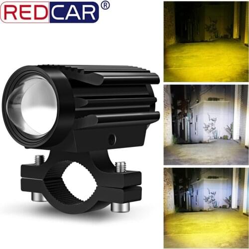16W Universal Tri-Model Color Motorcycle LED Headlight Projector Lens Car ATV Scooter Driving Foglight Auxiliary Spotlight Lamp
