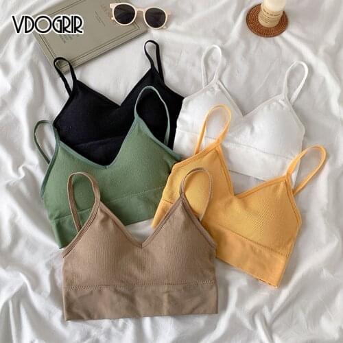 VDOGRIR 2021 Sexy Bras Women Crop Tops Tube Top Female Streetwear Sleeveless Camis Seamless Sport Lingerie Tee Bra Crop Top Tank