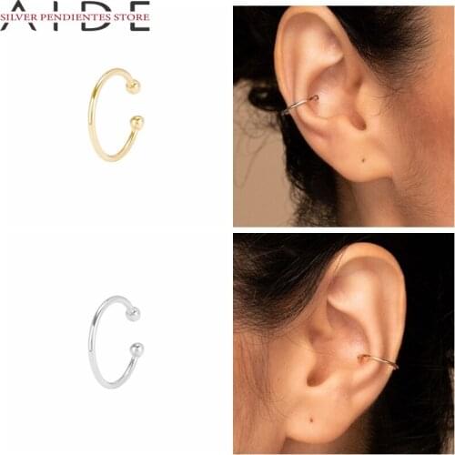 AIDE 1PCS 925 Sterling Silver Ear Bone Hoop Earrings For Women Body Jewelry Open Nose Ring Fine Earring Jewelry Bijoux Femme