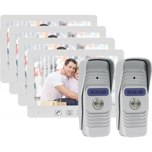 ZHUDELE 10.1'' Video Door Phone Video Intercom Hands-free Doorbell Waterproof HD CCD Camera 2to4 Security Access System