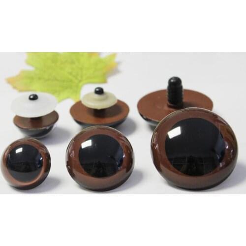 1pair--30mm/40mm/50mm big size handpaint brown color safety toy doll eyes + back washer for diy plush doll --size option
