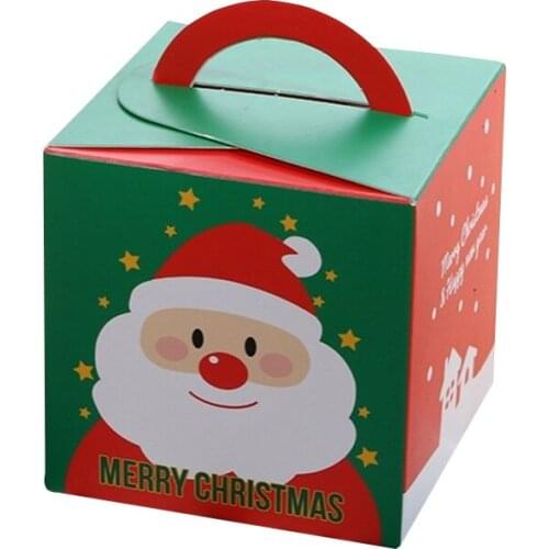 10pcs/pack Christmas Apple boxes Portable Gift Box DIY Paper Boxes Apple Cake Candy Party christmas gift boxes