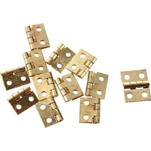 12pcs 1/12 Dollhouse Miniature Furniture Cabinet Closet Mini Hinges - Golden