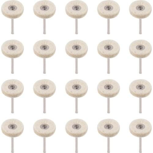 20PCS Wool Felt Polishing Buffing Wheel Bits T-Shaped Rotary Drill Grinder Wheel Rotary Tool Polishing Pad 3X25mm
