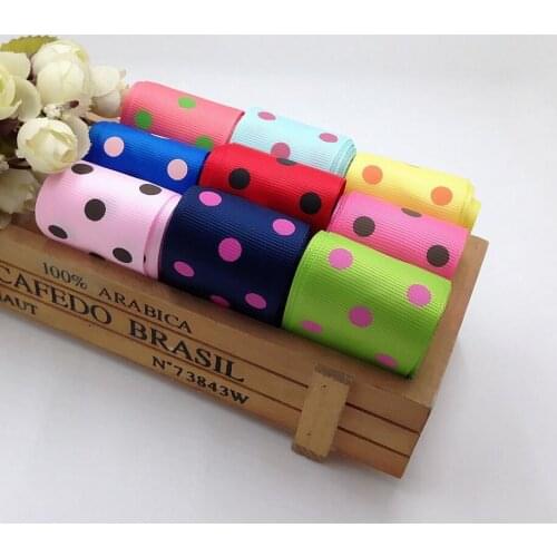 5 yards 38MM all-match Talasite dot with 3.8CM Ribbon Ribbon threaded DIY hair ribbon material