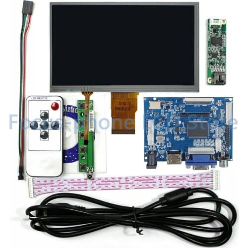 7 Inch 1024*600 LCD Screen Display for Raspberry Pi with Touch Screen Panel and VGA+HDMI-Compatible Controller Board Kit