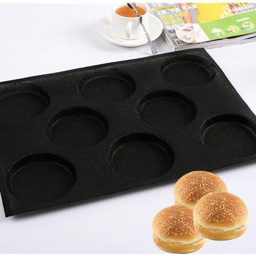 8 Cavity Non Stick Reusable Baking Molds Bun Cake Bread Maker Mould Home Kitchen Baking Mold