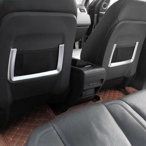 ABS Chrome Car Styling Interior Seat Rear Back Net Bag Frame Cover Trim for Land Rover Discovery Sport Range Rover Evoque Sport