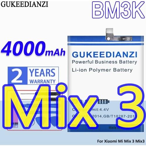 High Capacity GUKEEDIANZI Battery BM3K 4000mAh For Xiaomi Mi Mix 3 Mix3