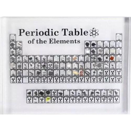 Acrylic Periodic Table Display With Real Elements Kids Teaching School Day Birthday Gifts Chemical Element Display Home Decor