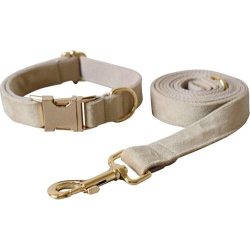 Velvet Pet Collar Bowknot Collar Metal Dog Collar Wholesale Free Lettering Custom Name Dog Leash Set