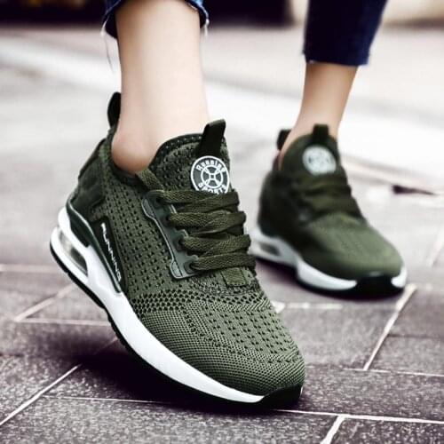 Large Size Mesh Air Cushions Womens Sport Shoes Summer Woman Sneakers Sports Women Running Sneakers Green Trainers Gym GME-1787