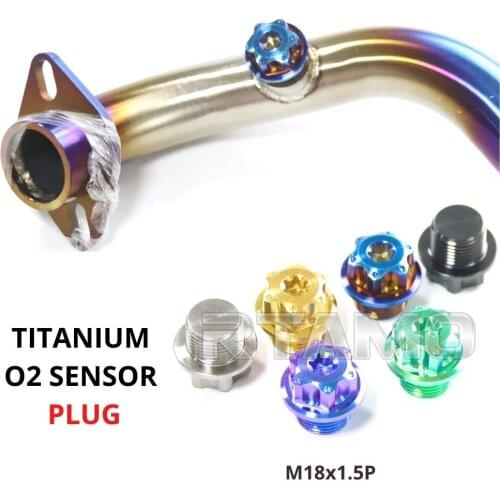 Titanium Alloy Oxygen O2 Sensor Bung Plug Bolt M18×1.5 for Exhaust Pipe Hex Bolt Bung Plug Head Exhaust for O2 Oxygen Sensor