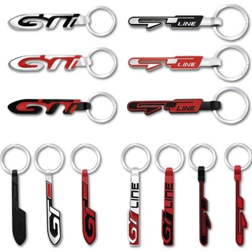 Keychain GT LINE Emblem Car Keyring Metal Key Chain Ring For Peugeot GTI 206 208 508 3008 KIA Forte Optima Picanto Stinger