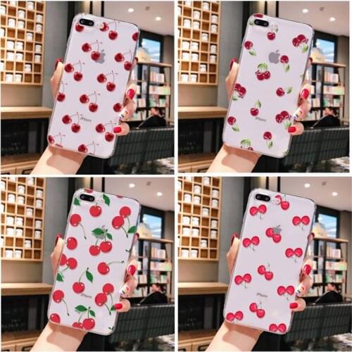 Cherry Phone Case For iPhone X XS MAX 6 6s 7 7plus 8 8Plus 5 5S SE 2020 XR 11 12pro max Soft Silicone Case Fundas