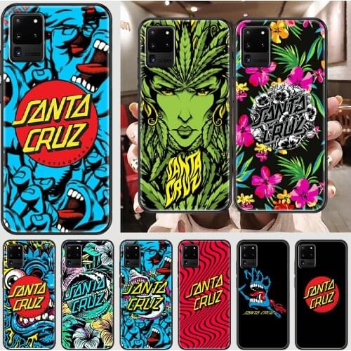 Santa Cruz Skateboards Phone case For Samsung Galaxy Note 4 8 9 10 20 S8 S9 S10 S10E S20 Plus UITRA Ultra black tpu waterproof