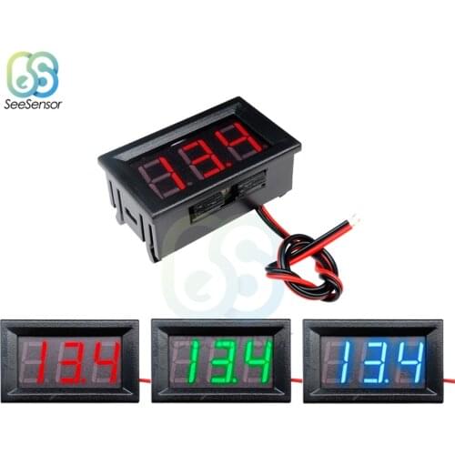 2 Wires 0.56 inch Digital Voltmeter DC 4.5V to 30V Digital Voltmeter Voltage Panel Meter LED Voltage Measurement Instruments