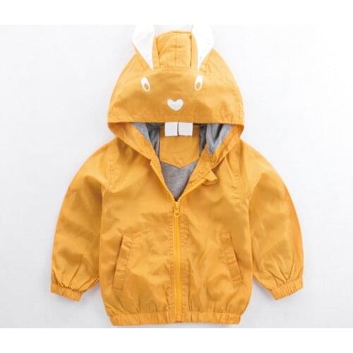 Hooded Jackets For Baby Boys Coat Autumn Cute Rabbit Ears Baby Jacket Kids Waterproof Windbreaker Childrens Clothing