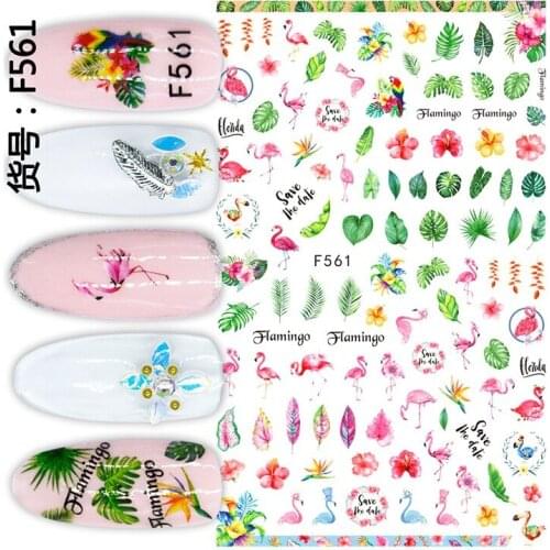 Summer sticker for nail art accessories ocean beach shells mermaid leaves flowers 3D manicure decoration nail decal JM007