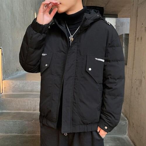 2021 Mens Clothing New Cotton Clothing Thickened Coat Bread Clothing Autumn Winter Down-padded Jacket Keep Warm