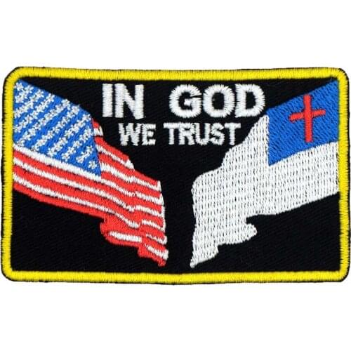 IN GOD WE TRUST Patch Embroidered Applique Sewing Label punk biker Patches Clothes Stickers Apparel