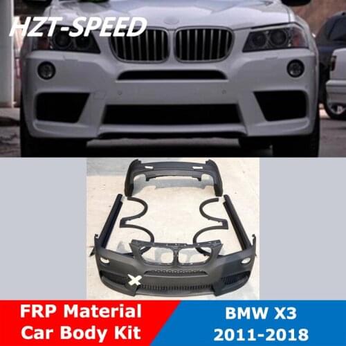 X3 MT Type FRP Unpainted Car Body Kit Front Rear Bumper Side Skirts Grille Wheel Eyebrow For BMW X3 Modify X3M 2013-17