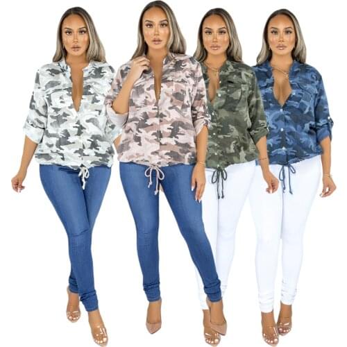 Autumn military uniform womens green camouflage short jacket plus size long-sleeved camouflage street style jacket women