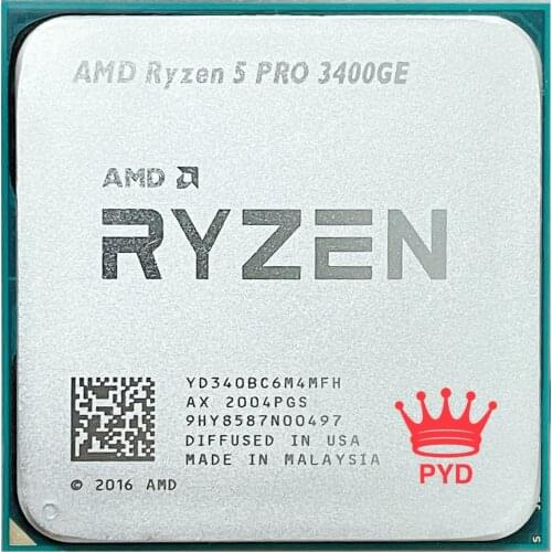 AMD Ryzen 5 PRO 3400GE R5 PRO 3400GE 3.3 GHz Quad-Core Eight-Thread 35W CPU Processor YD340BC6M4MFH Socket AM4