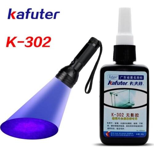 Strong 50ml Kafuter UV Glue UV Curing Adhesive K-302+51LED UV Flashlight UV Curing Adhesive Crystal Glass and Metal Bonding