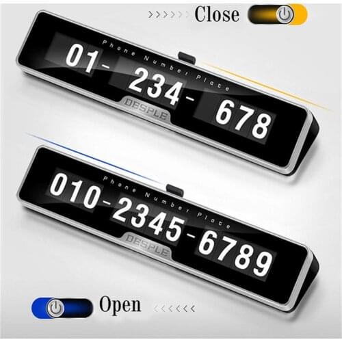 Stylish Car Temporary Stop Parking Magnetic Phone Number Display Card Plate