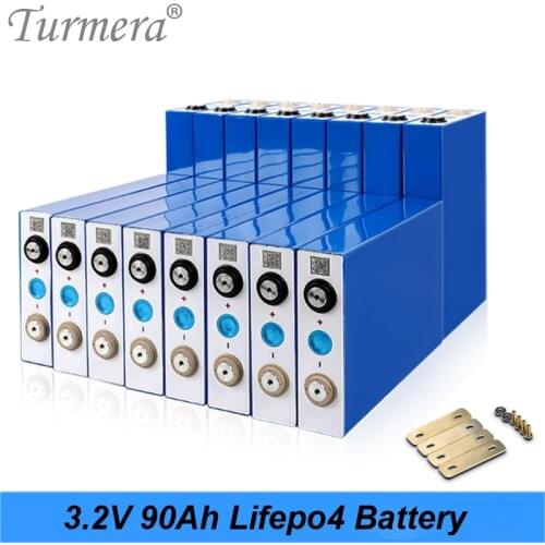 Turmera New 3.2V 90Ah Lifepo4 Battery Lithium iron phosphate battery for Solar Power System and Uninterrupted Power Supply 12V