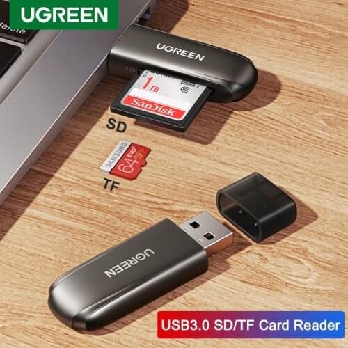 Ugreen 2in1 Card Reader USB 3.0 to SD Micro SD TF Memory Card Adapter for Laptop Accessories Notebooks Cardreader SD Card Reader