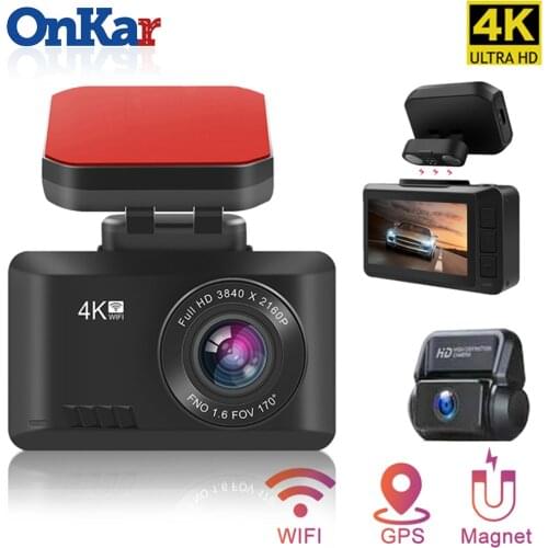 ONKAR Dash Cam 4k 3840*2160P 30FPS Ultra HD WiFi Video Recorder Night Vision With Rear Camera 24 Hours Parking Monitor For Car