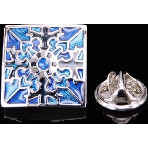 High quality enamel blue exquisite pattern Brooch mens and womens clothing pin backpack Badge