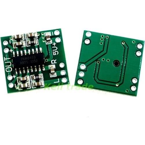 100PCS PAM8403 Super mini digital amplifier board 2 * 3W Class D digital amplifier board efficient 2.5 to 5V USB power supply