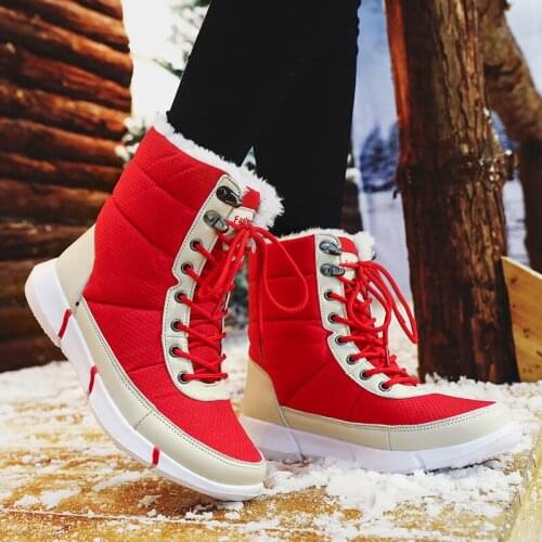 2019 Winter Waterproof Snow Men Boots Shoes With Fur Plush Warm Male Casual Women Mid-Calf Boot Sneakers Unisex YYJ107