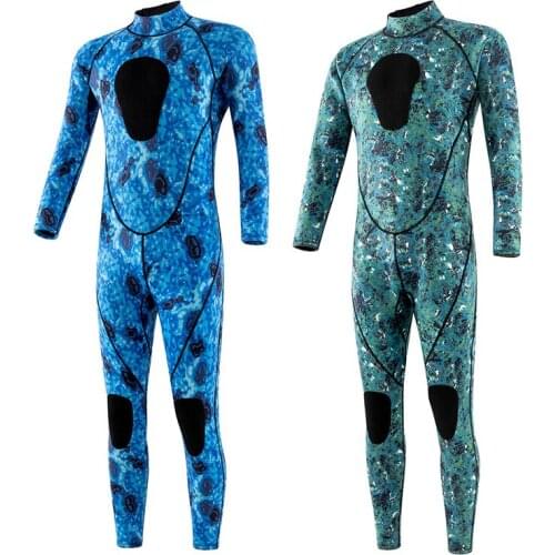 3mm Camouflage Wetsuit Long Sleeve Fission Hooded Neoprene Submersible Suit For Men Keep Warm Waterproof Diving Suit