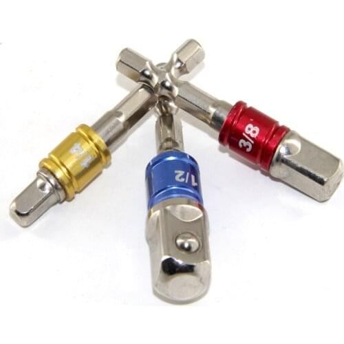3 Pcs Power Hand Tools Sockets Adapter Set Hex Square Nut Driver Drill Impact Extension Bits 1/4in. 3/8in. 1/2in.Drive