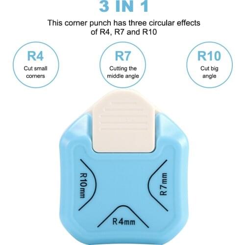 3 In 1 Corner Rounder Paper Punches Border Punch Round Corner Paper Cutter Card Scrapbooking For DIY Handmade Crafts R4/R7/R10mm