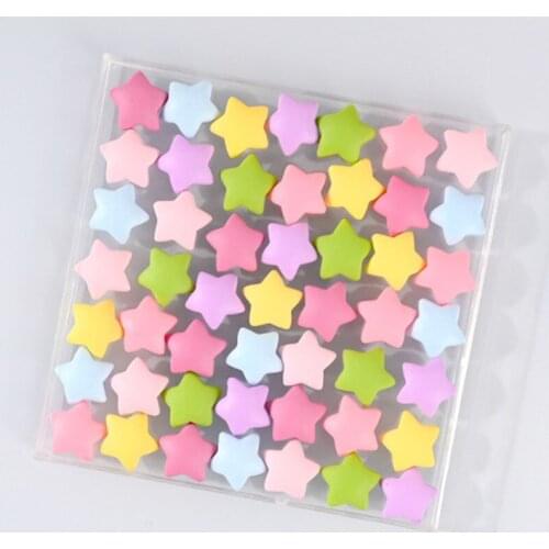 40pcs 12mm Cute Resin Star Charms Mixed Color Cameo Cabochon Handmade Baby Hair Jewelry Findings DIY Phone Arts Crafts Flat Back