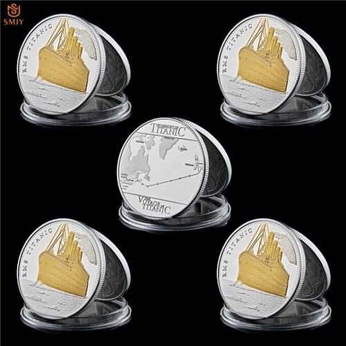 5Pcs/Lot 1912 Titanic Shipwreck Mystery And Travel Tragedy Silver Plated Souvenir Replica Coin Collectibles