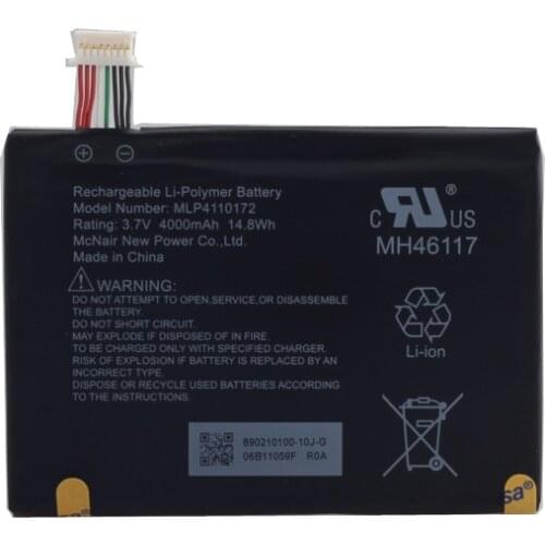 4000mah battery For McNair MLP4110172(N8) The Rand McNally OverDryve 7 in. Connected Car GPS Tablet Batterie