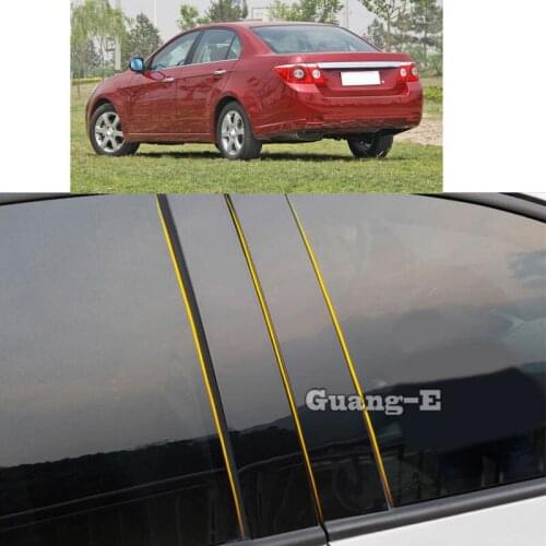 Car PC Material Pillar Post Cover Door Trim Window Piano Black Molding Sticker Plate Parts For Chevrolet Epica 2007 2008 2013