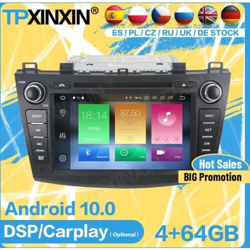Car Radio Control Wireless Receiver Bluetooth Android For Mazda 3 2009 2010 2011 2012 GPS Player Navigation Auto Audio Head Unit