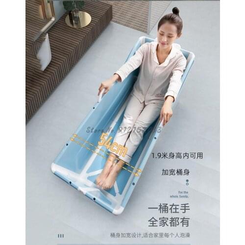 Adult Large Folding Bath Bucket With Cover Bath Stool Bathtub Double Bathtub Thermal Insulation Sauna Thickened Bath Bucket