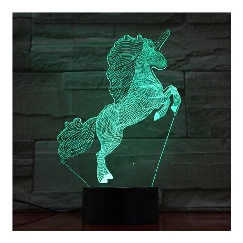 Kids Night Light LED 3D Acrylic Nightlight Unicorn Table Lamp Touch Sensor Home Room Party Decor Child Present APP Control