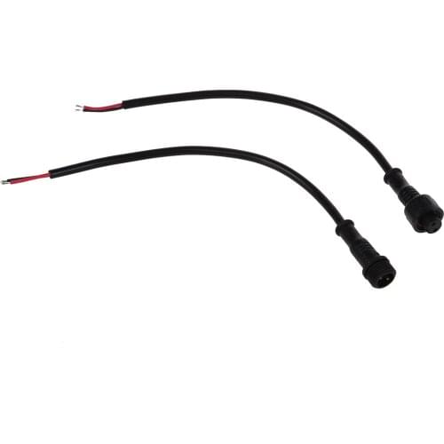 Brand New Male Female Plug 2 Pin LED Waterproof Connector Cable Black