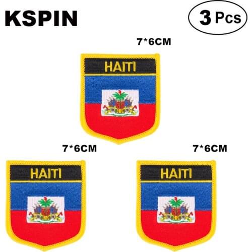 Haiti Shiled Shape flag patches national flag patches for Cothing DIY Decoration